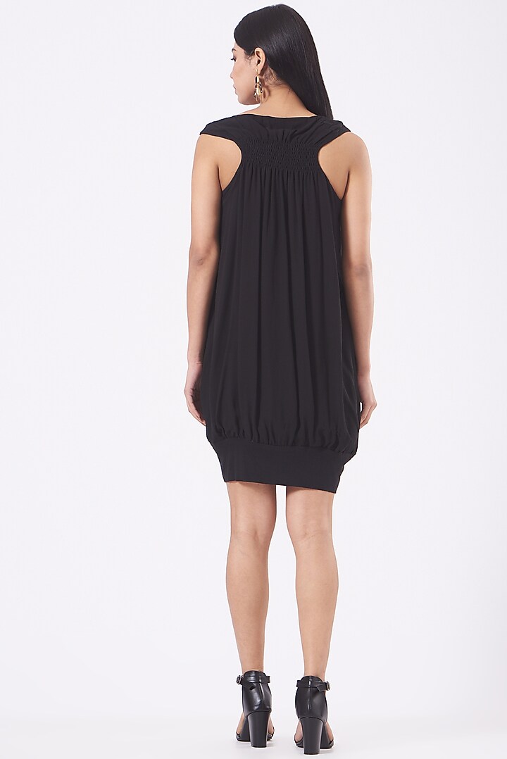 Black Georgette Embroidered Mini Summer Dress by Kavita Bhartia at Pernia's Pop Up Shop