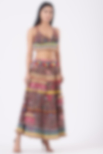 Multi-Colored Boho Skirt Set by Kavita Bhartia