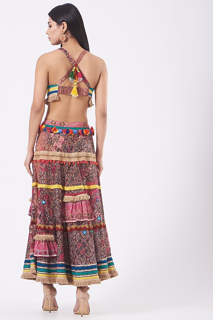 Multi-Colored Poly Cotton Boho Skirt Set by Kavita Bhartia at Pernia's Pop Up Shop