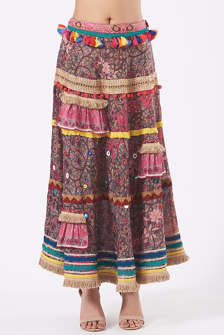 Multi-Colored Poly Cotton Boho Skirt Set by Kavita Bhartia at Pernia's Pop Up Shop
