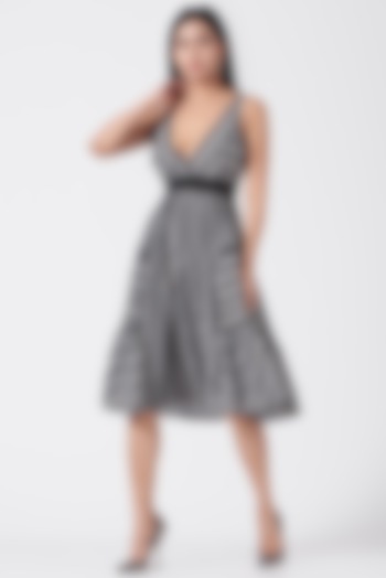 Black & White Striped Paneled Summer Dress by Kavita Bhartia at Pernia's Pop Up Shop