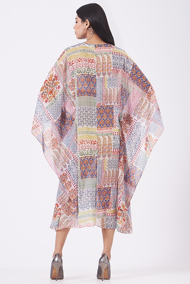 Multi-Colored Printed Poncho Top by Kavita Bhartia at Pernia's Pop Up Shop