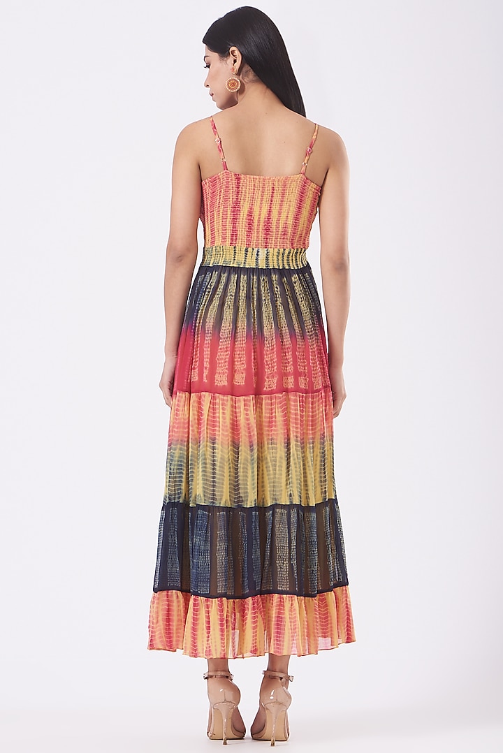 Multi-Colored Smock Tiered Vacation Dress by Kavita Bhartia at Pernia's Pop Up Shop