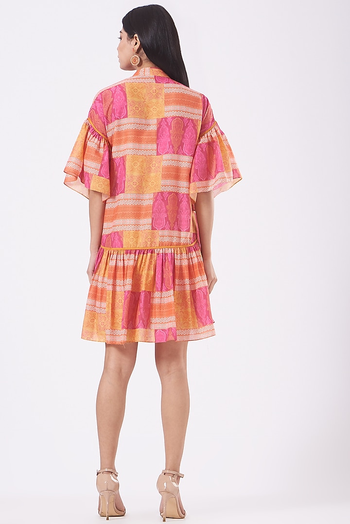 Coral Printed Summer Shirt Dress by Kavita Bhartia at Pernia's Pop Up Shop