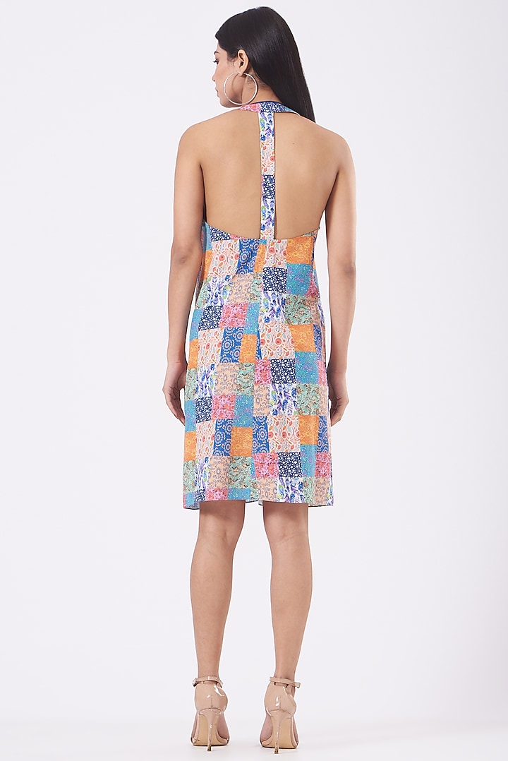 Multi-Colored Crepe Mini Vacation Dress by Kavita Bhartia at Pernia's Pop Up Shop
