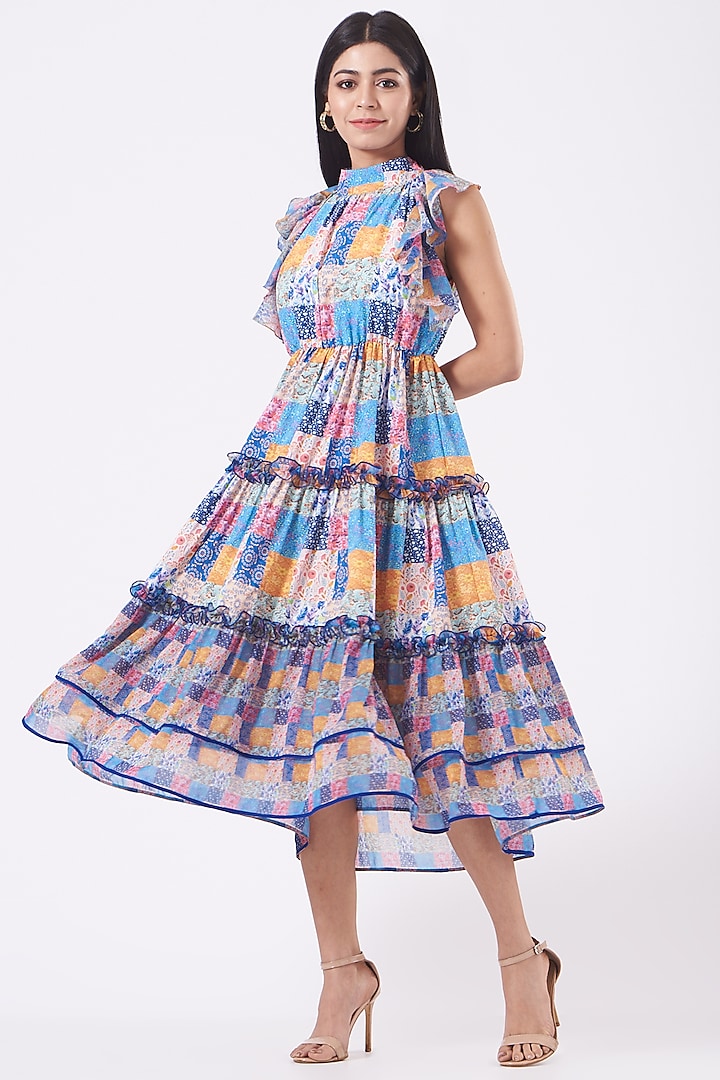 Multi-Colored Ruffled Dress by Kavita Bhartia