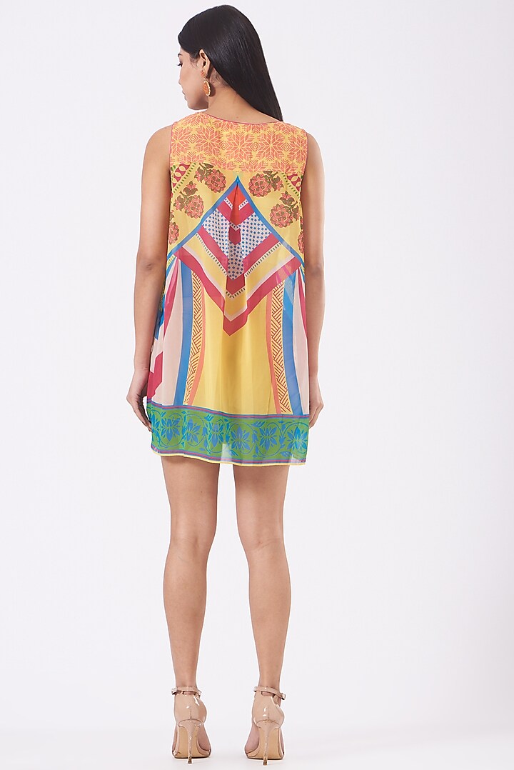 Yellow & Green Hand Printed Top by Kavita Bhartia at Pernia's Pop Up Shop
