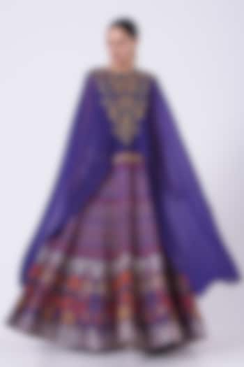 Clear Purple Embroidered Skirt Set by Kavita Bhartia at Pernia's Pop Up Shop
