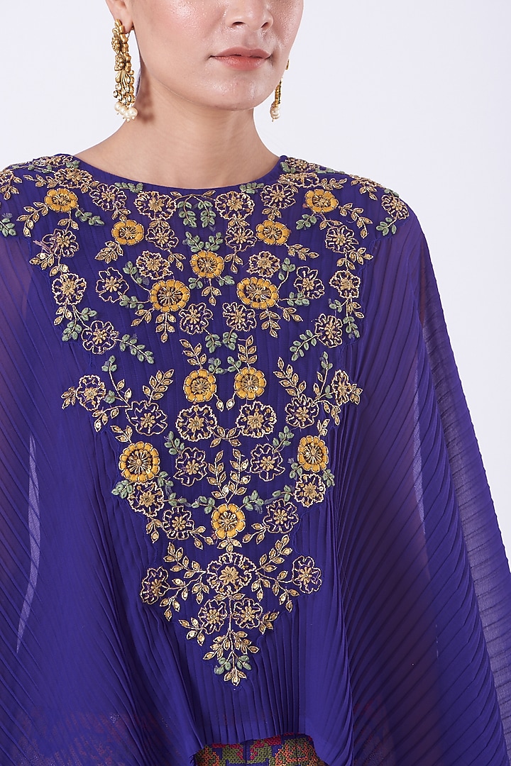 Clear Purple Embroidered Skirt Set by Kavita Bhartia at Pernia's Pop Up Shop