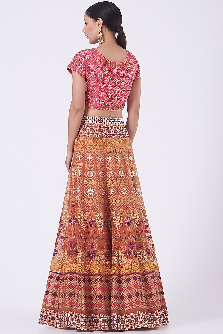 Multi-Colored Embroidered Wedding Lehenga Set by Kavita Bhartia at Pernia's Pop Up Shop