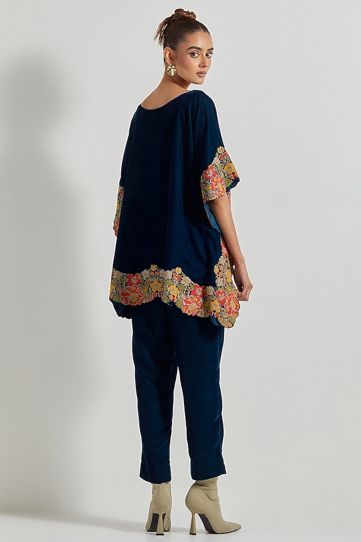 Teal Velvet Co-Ord Set by Kavita Bhartia at Pernia's Pop Up Shop