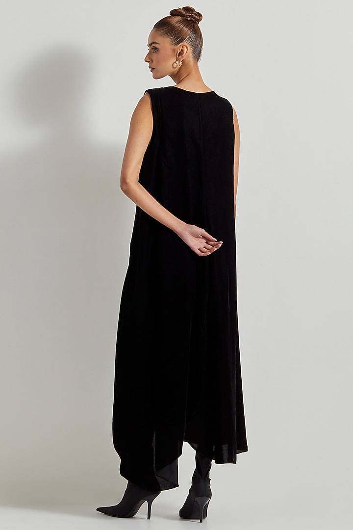 Black Velvet Maxi Summer Dress by Kavita Bhartia at Pernia's Pop Up Shop