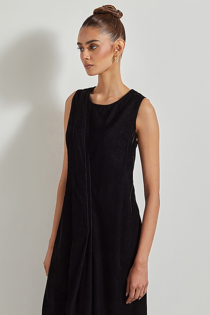 Black Velvet Maxi Summer Dress by Kavita Bhartia at Pernia's Pop Up Shop