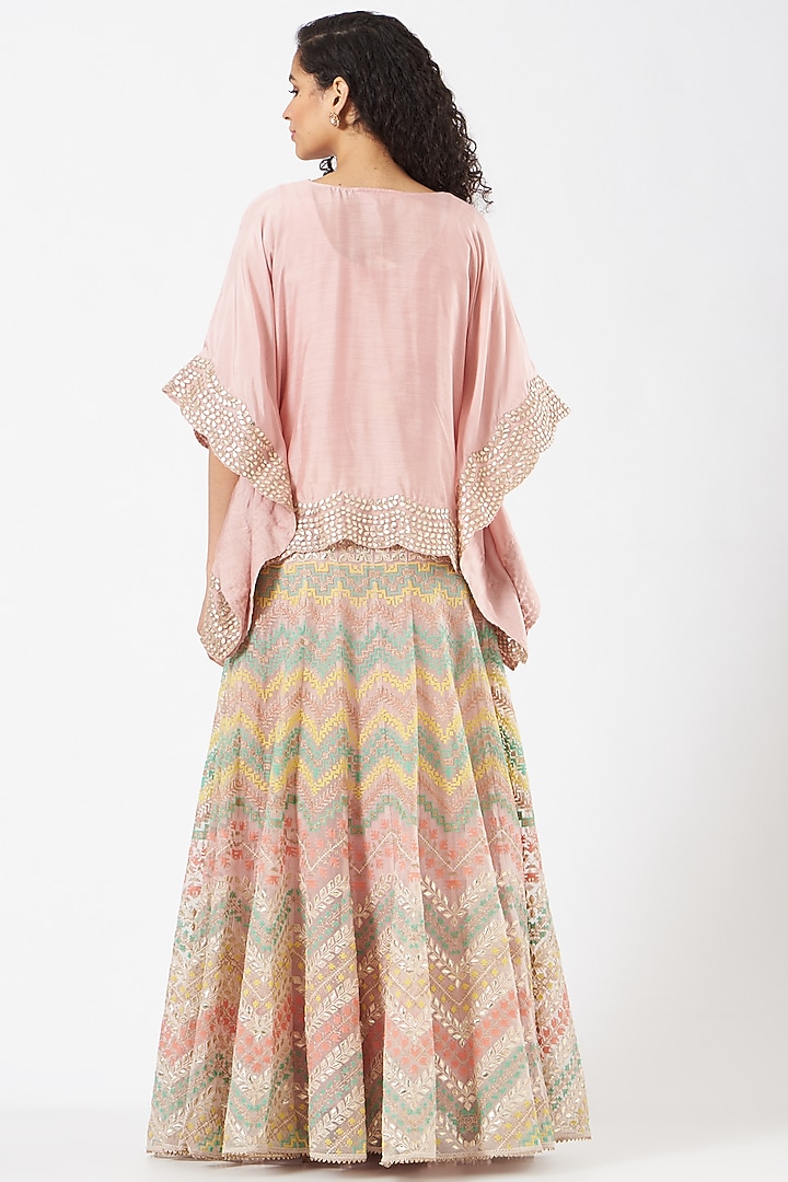 Pink Embroidered Skirt Set by Kavita Bhartia at Pernia's Pop Up Shop