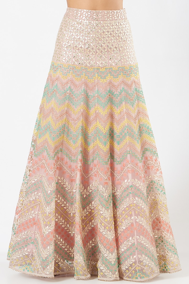 Pink Embroidered Skirt Set by Kavita Bhartia at Pernia's Pop Up Shop
