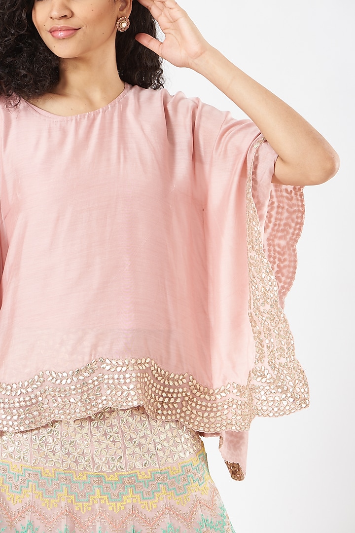 Pink Embroidered Skirt Set by Kavita Bhartia at Pernia's Pop Up Shop