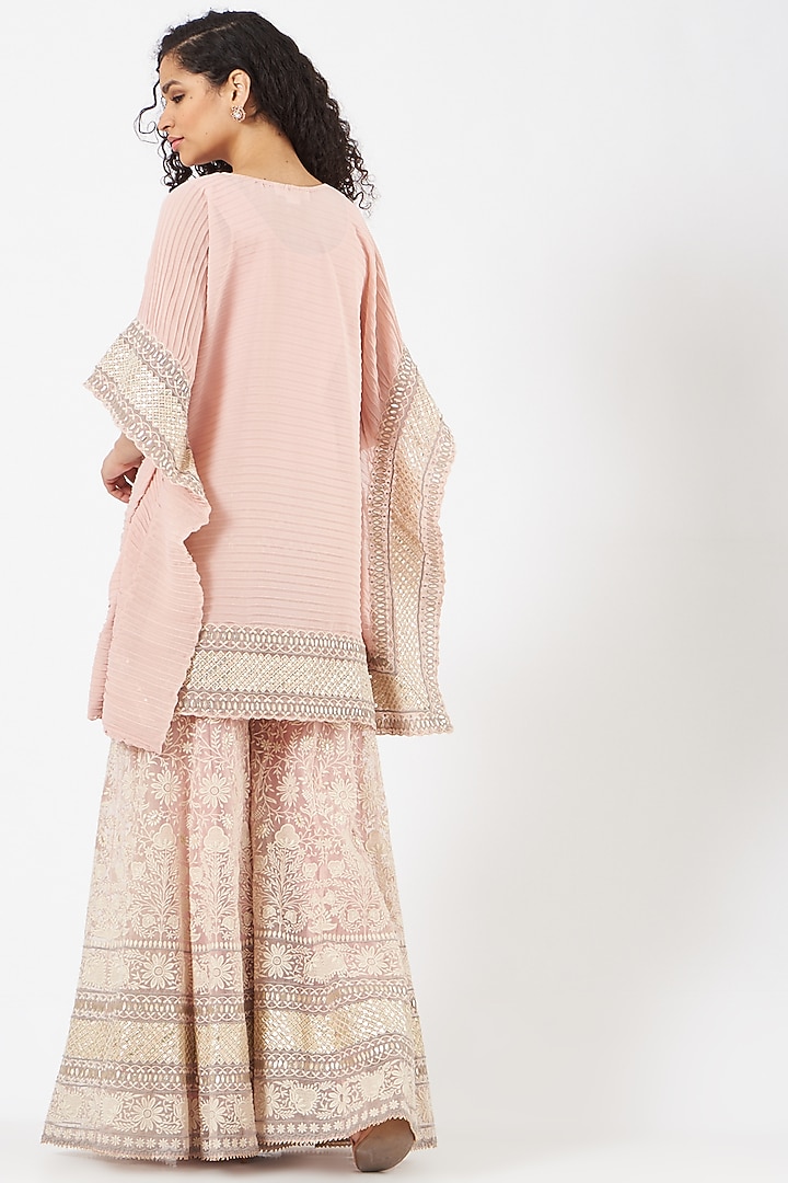 Pink Embroidered Bridal Sharara Set by Kavita Bhartia at Pernia's Pop Up Shop