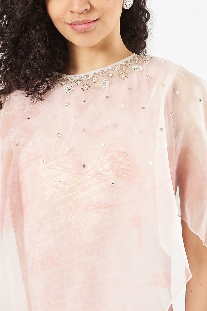 Pink Crinkle Georgette Draped Vacation Dress by Kavita Bhartia at Pernia's Pop Up Shop