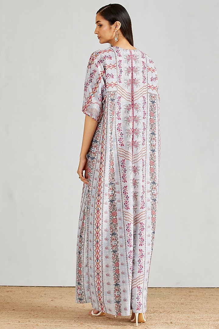 Multi Colored Printed Kaftan Dress by Kavita Bhartia at Pernia's Pop Up Shop