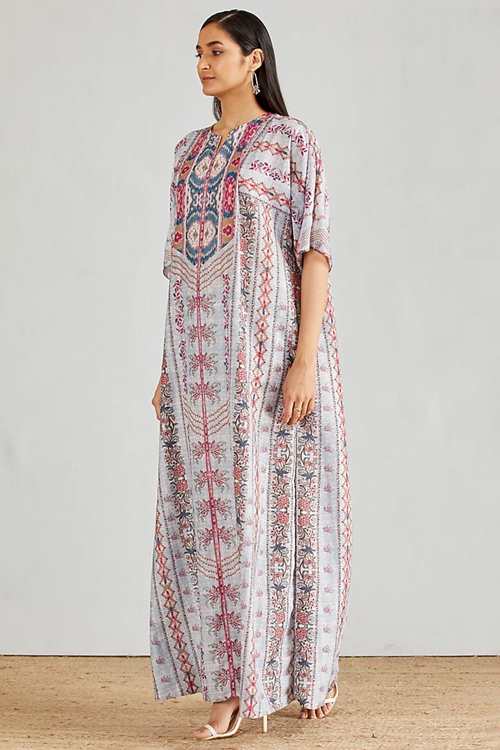Multi Colored Printed Kaftan Dress by Kavita Bhartia at Pernia's Pop Up Shop
