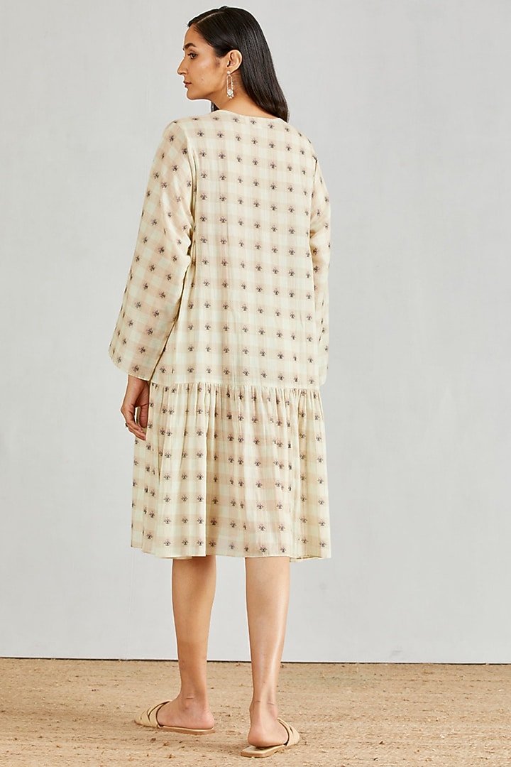 Beige Printed Boho Summer Dress by Kavita Bhartia at Pernia's Pop Up Shop