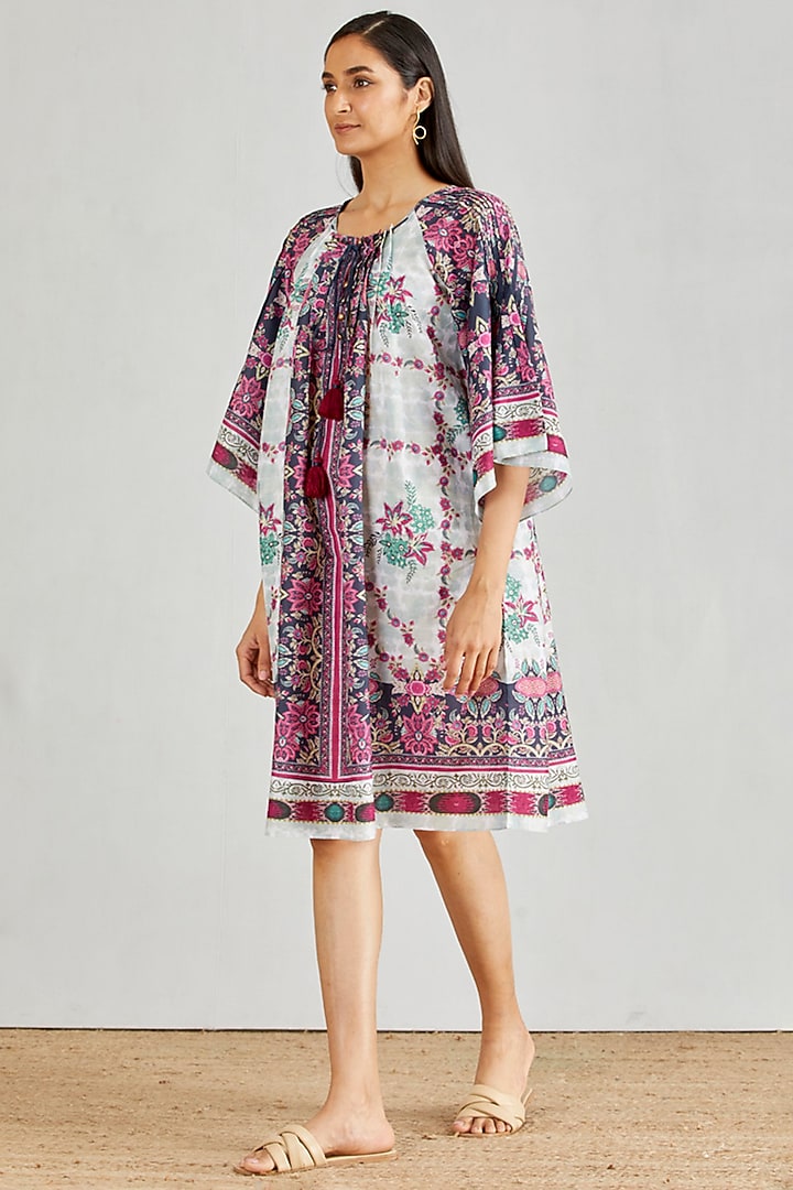 Multi Colored Printed Summer Dress by Kavita Bhartia at Pernia's Pop Up Shop