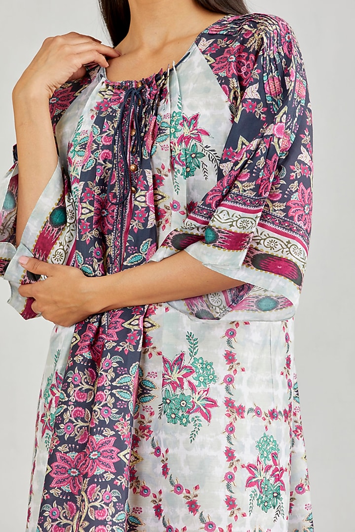Multi Colored Printed Summer Dress by Kavita Bhartia at Pernia's Pop Up Shop