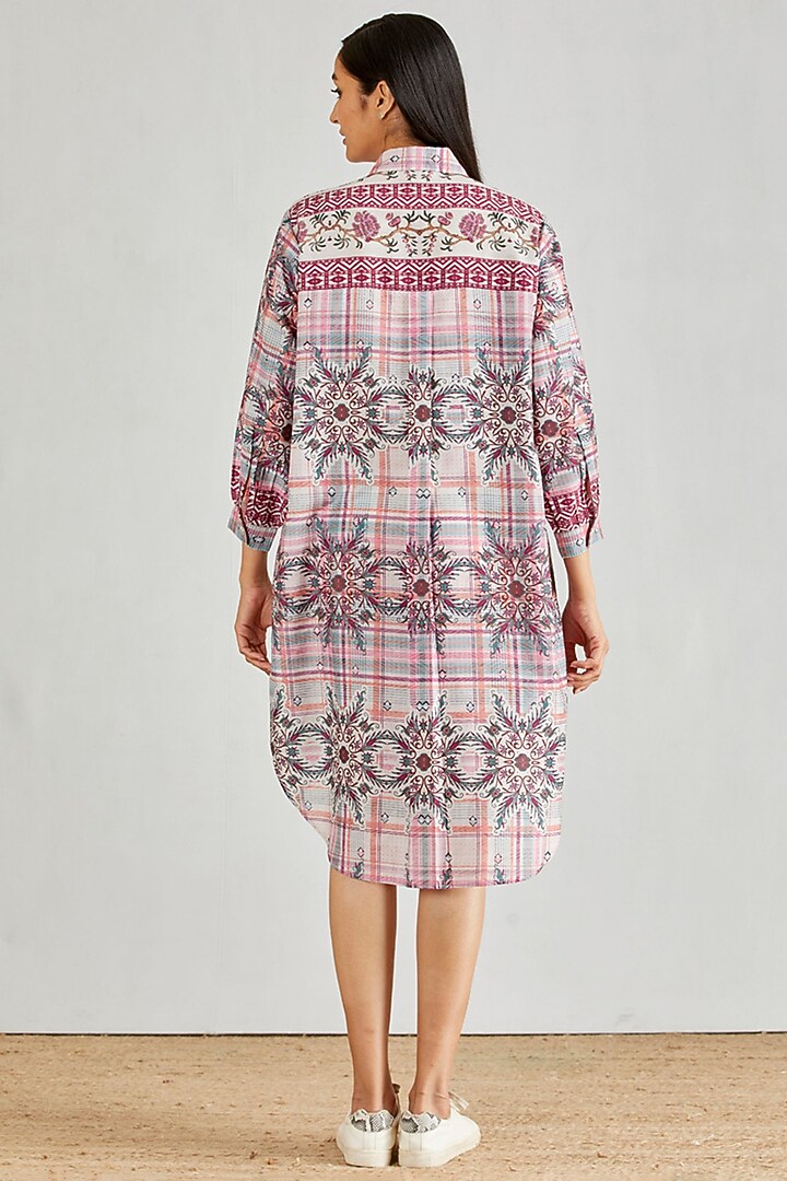Multi Colored Printed Summer Shirt Dress by Kavita Bhartia at Pernia's Pop Up Shop