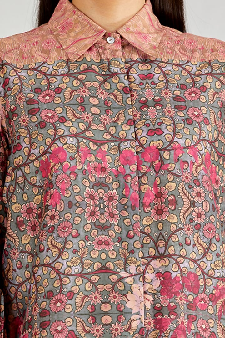 Multi-Colored Poly Muslin Printed Mini Summer Dress by Kavita Bhartia at Pernia's Pop Up Shop