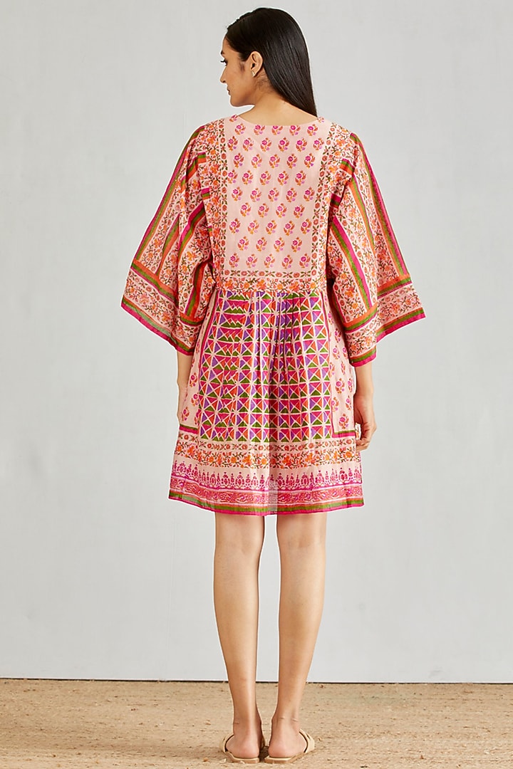 Pink Hand Block Printed Boho Summer Dress by Kavita Bhartia at Pernia's Pop Up Shop