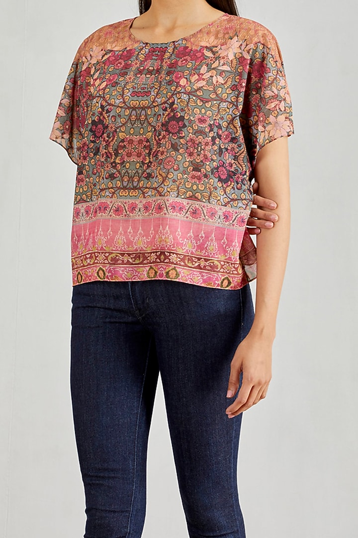 Multi Colored Kaftan Top by Kavita Bhartia at Pernia's Pop Up Shop