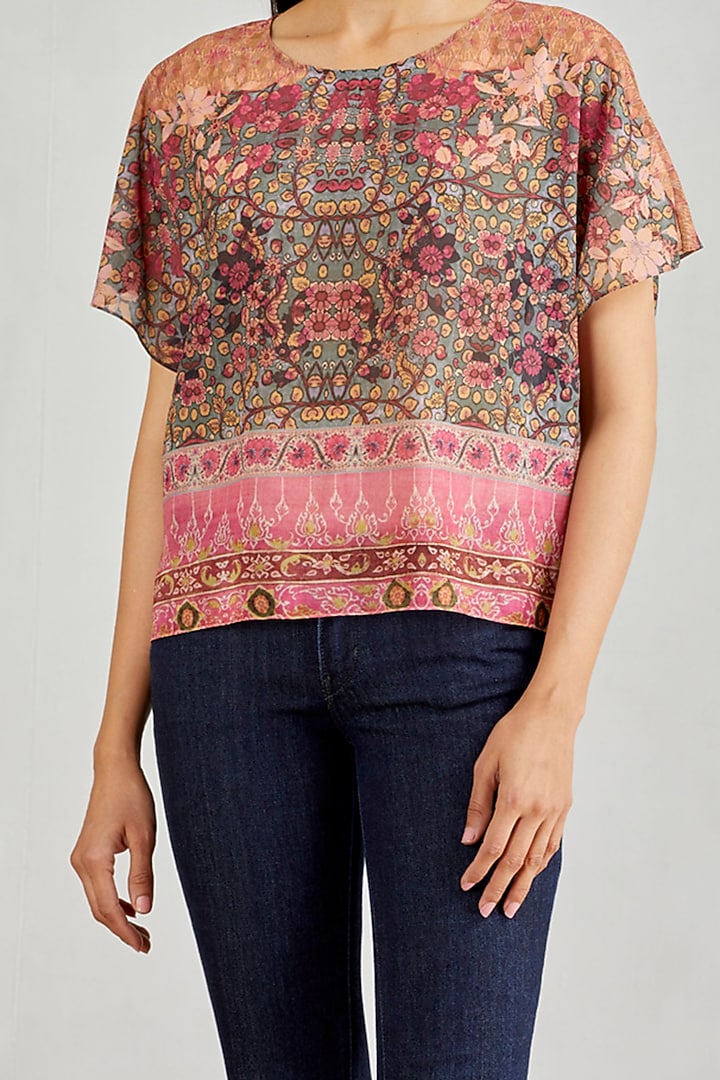 Multi Colored Kaftan Top by Kavita Bhartia at Pernia's Pop Up Shop