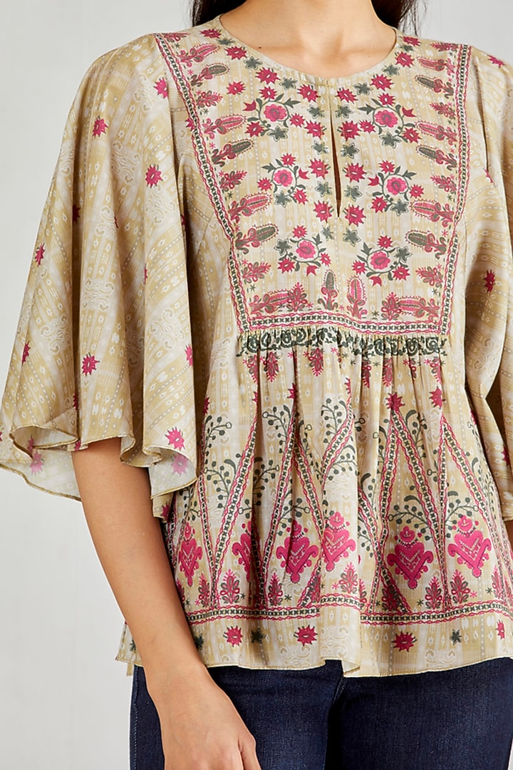 Multi Colored Boho Top by Kavita Bhartia at Pernia's Pop Up Shop