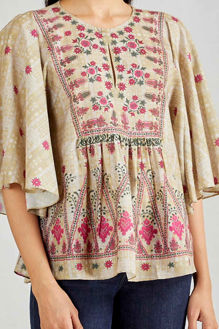 Multi Colored Boho Top by Kavita Bhartia at Pernia's Pop Up Shop