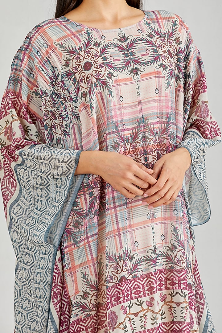 Multi Colored Pleated Midi Kaftan by Kavita Bhartia at Pernia's Pop Up Shop