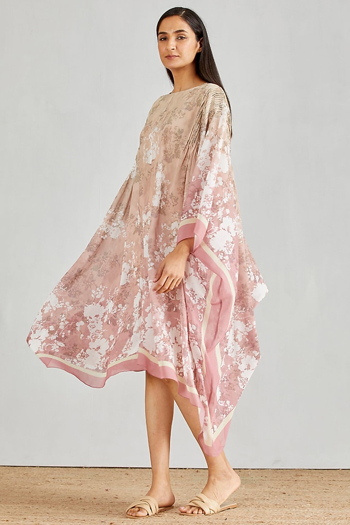 Multi Colored Pleated Midi Kaftan by Kavita Bhartia at Pernia's Pop Up Shop