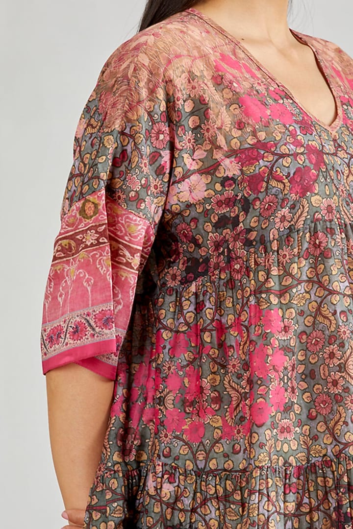 Multi Colored Printed Tiered Summer Dress by Kavita Bhartia at Pernia's Pop Up Shop