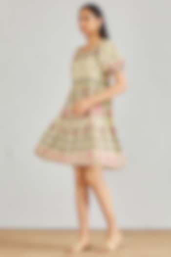 Multi Colored Printed Baby Doll Summer Dress by Kavita Bhartia at Pernia's Pop Up Shop
