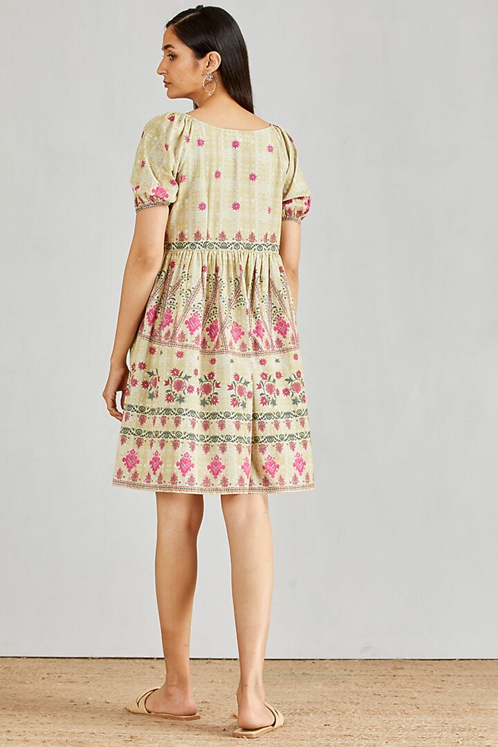 Multi Colored Printed Baby Doll Summer Dress by Kavita Bhartia at Pernia's Pop Up Shop