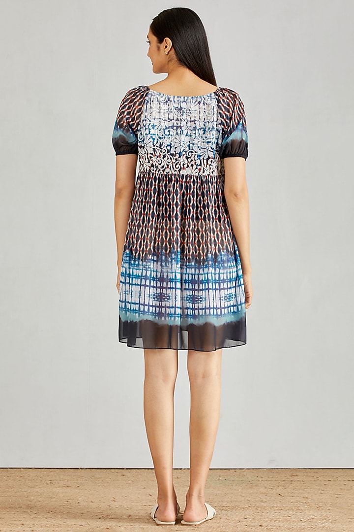 Multi Colored Printed Baby Doll Summer Dress by Kavita Bhartia at Pernia's Pop Up Shop