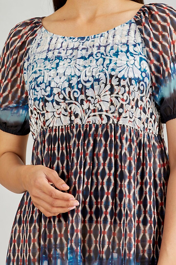 Multi Colored Printed Baby Doll Summer Dress by Kavita Bhartia at Pernia's Pop Up Shop