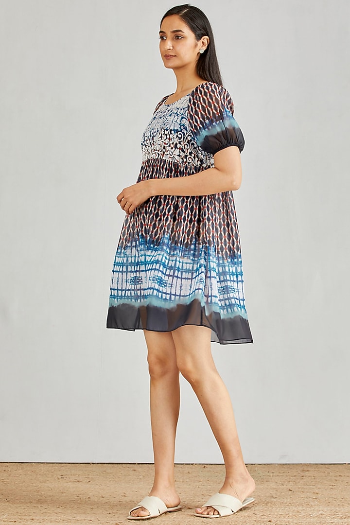 Multi Colored Printed Baby Doll Summer Dress by Kavita Bhartia at Pernia's Pop Up Shop