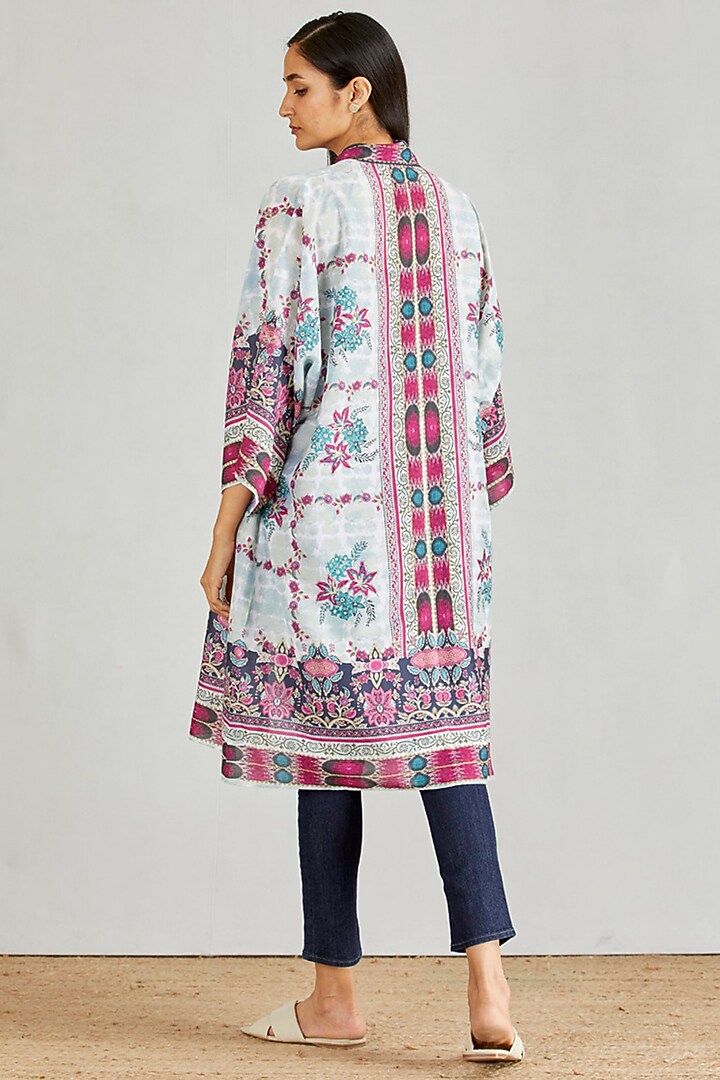 Multi Colored Printed Kimono Cape by Kavita Bhartia at Pernia's Pop Up Shop