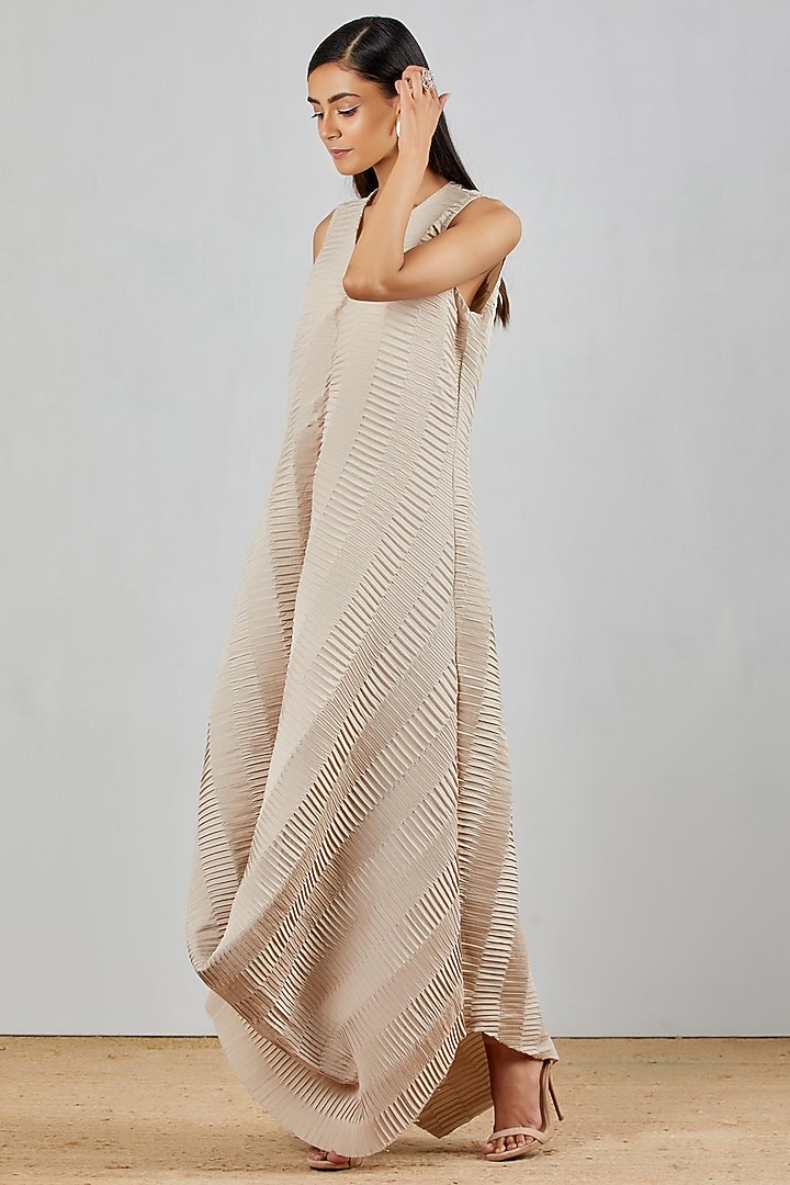 Pearl Grey Cowl Summer Dress by Kavita Bhartia at Pernia's Pop Up Shop