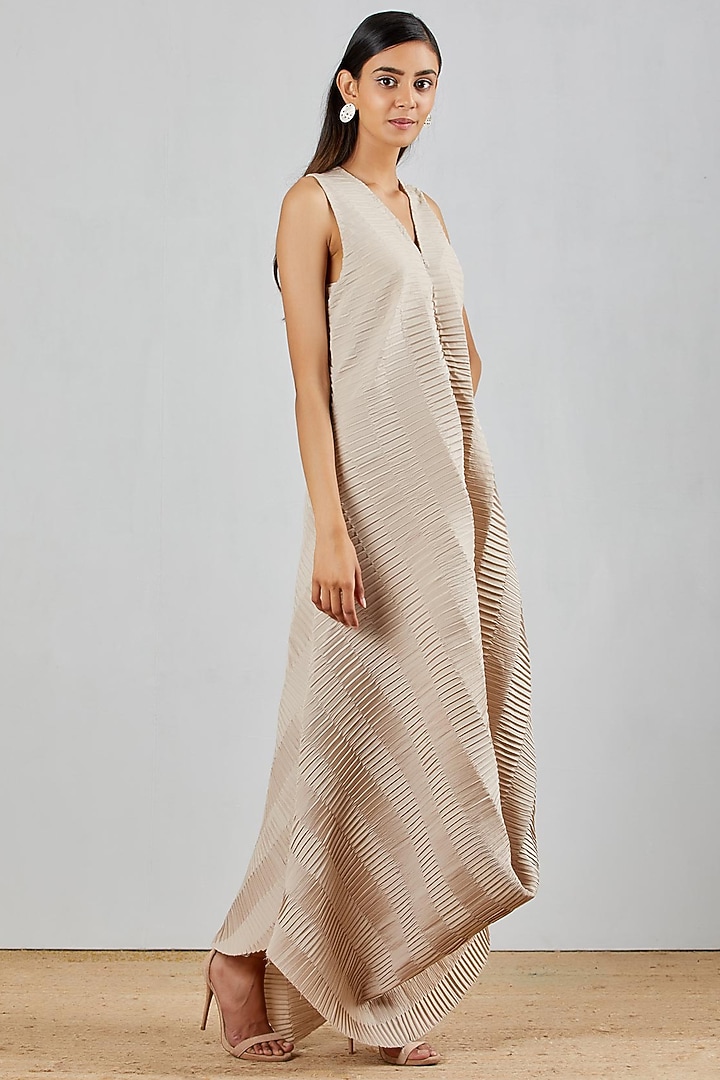 Pearl Grey Cowl Summer Dress by Kavita Bhartia at Pernia's Pop Up Shop
