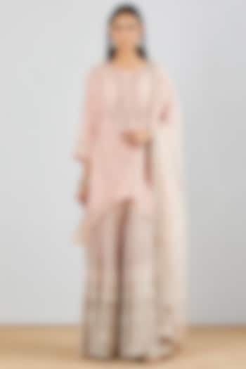 Blush Pink Embroidered Sharara Set by Kavita Bhartia at Pernia's Pop Up Shop