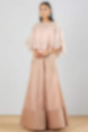 Blush Pink Skirt Set With Gota Work by Kavita Bhartia
