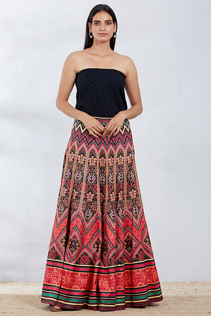 Multi Colored Printed Skirt Set by Kavita Bhartia