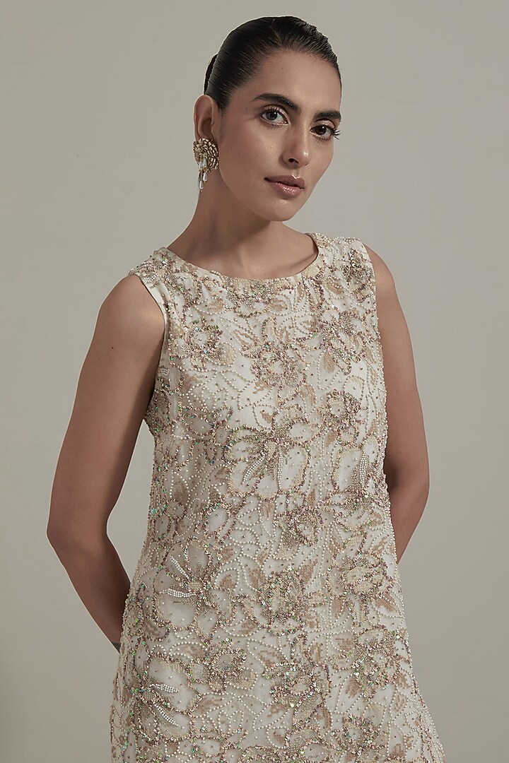 Pink Organza & Tissue Embellished Bridal Sharara Set by Kavita Bhartia at Pernia's Pop Up Shop