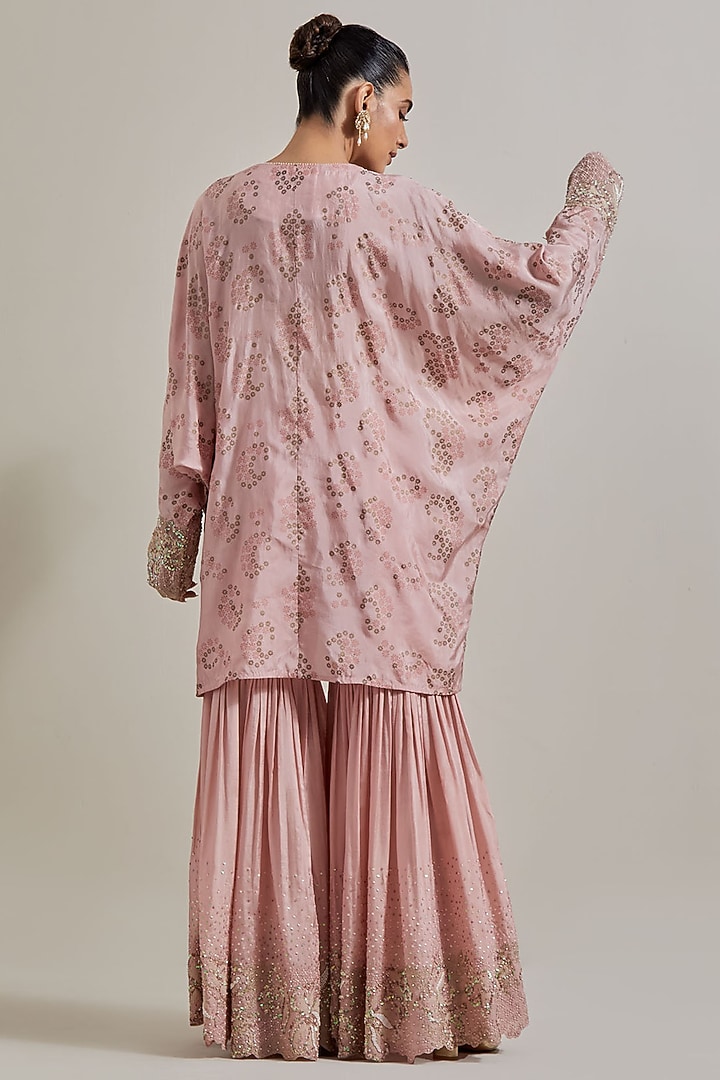 Pink Silk Hand Embellished Wedding Sharara Set by Kavita Bhartia at Pernia's Pop Up Shop